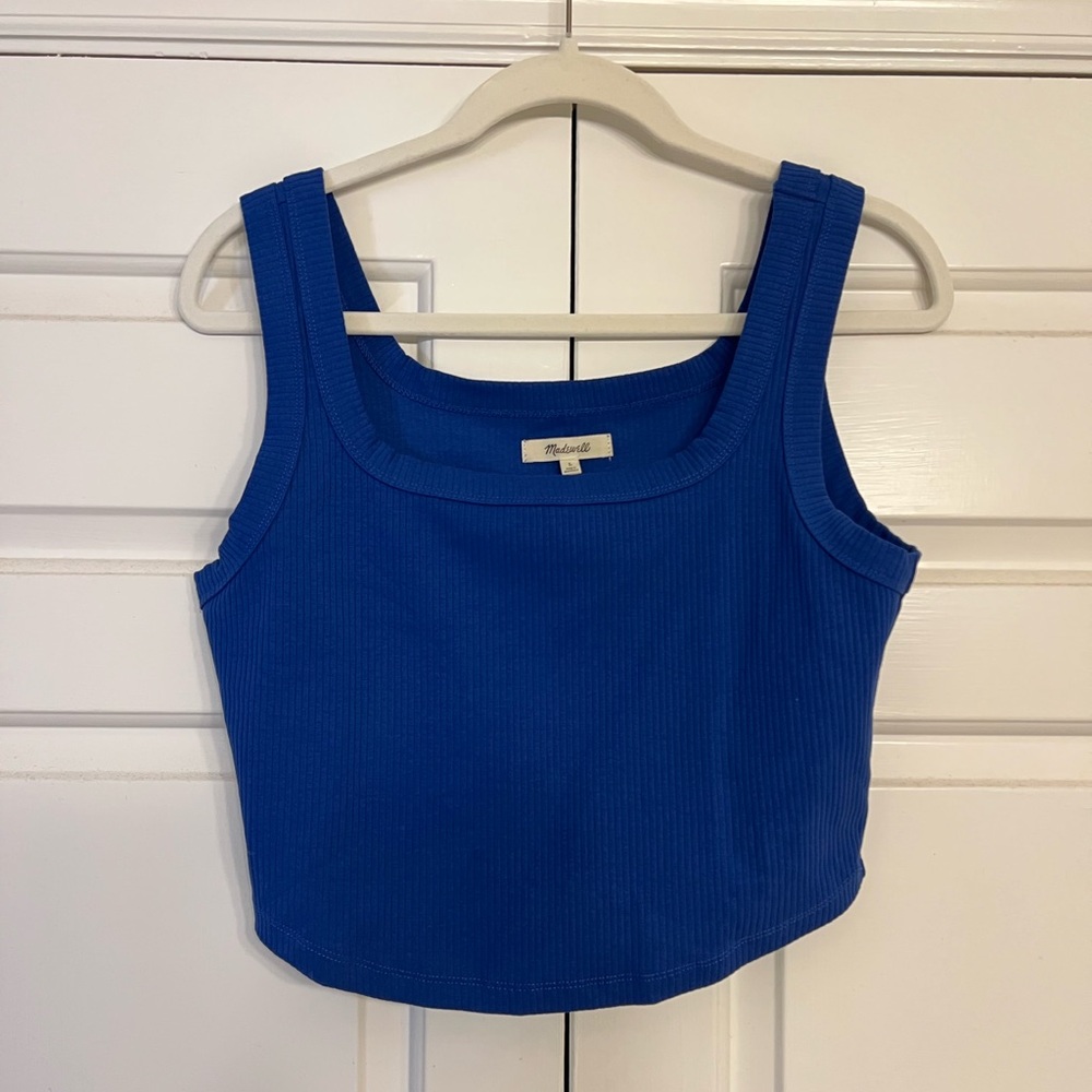 Madewell Royal Blue Ribbed Crop Top